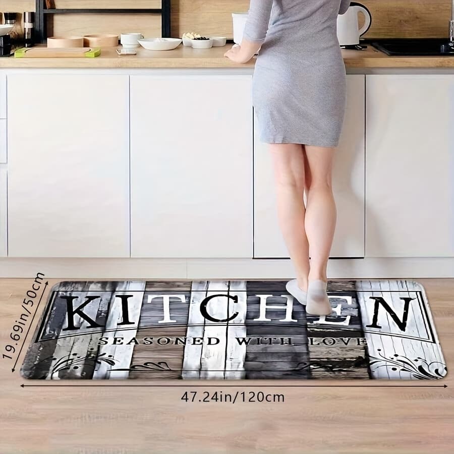 TEMU A Traditional Non-slip Mat For The Kitchen Cozy And Functional. Ideal For Different Settings Like Kitchens, Bathrooms, , And Dining Spaces, It Ensures The Floor Remains Dry, Tidy