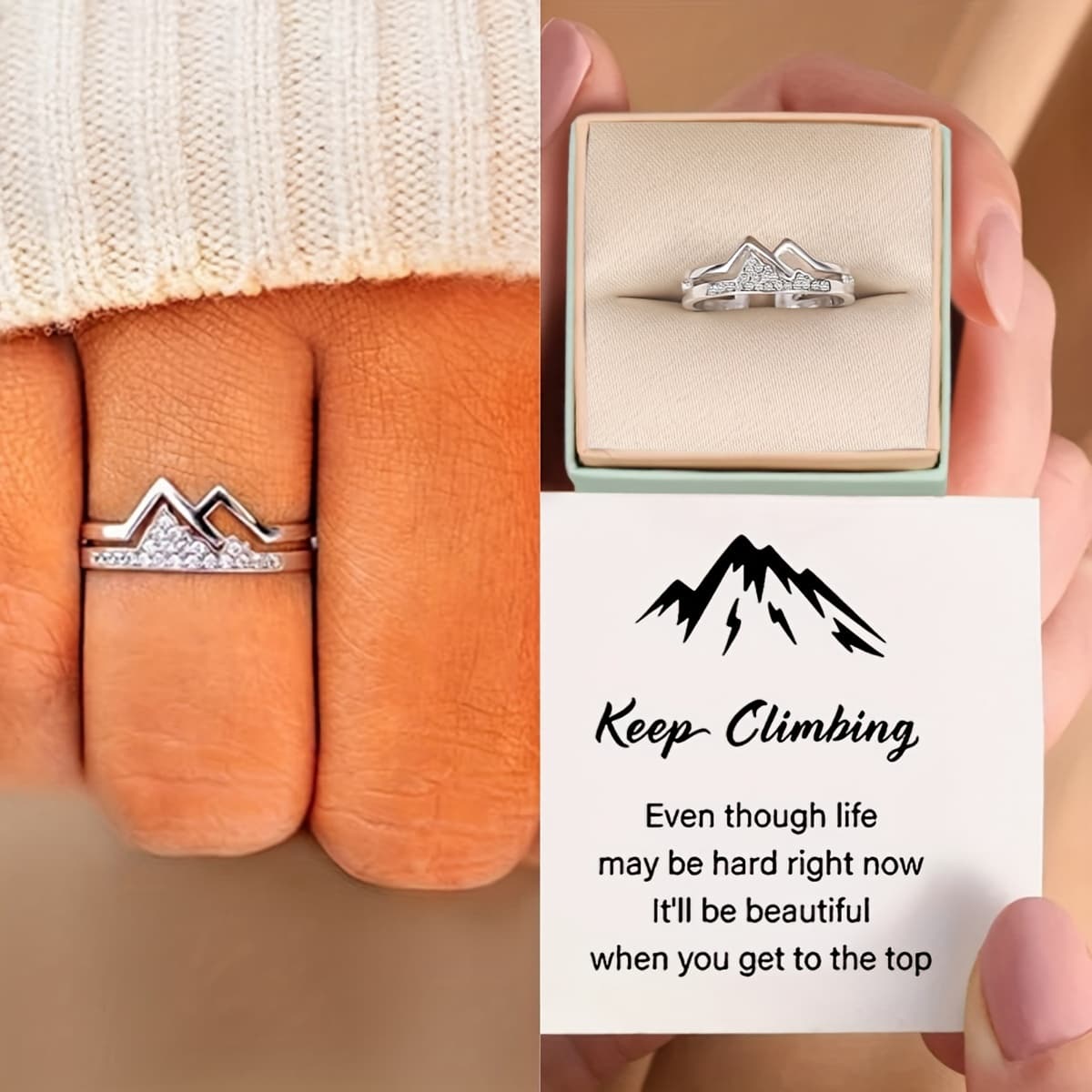 TEMU Elegant And Stylish Opening Ring With Card Box Valentine's Day Gift Christmas Gift Birthday Gift Holiday Gift