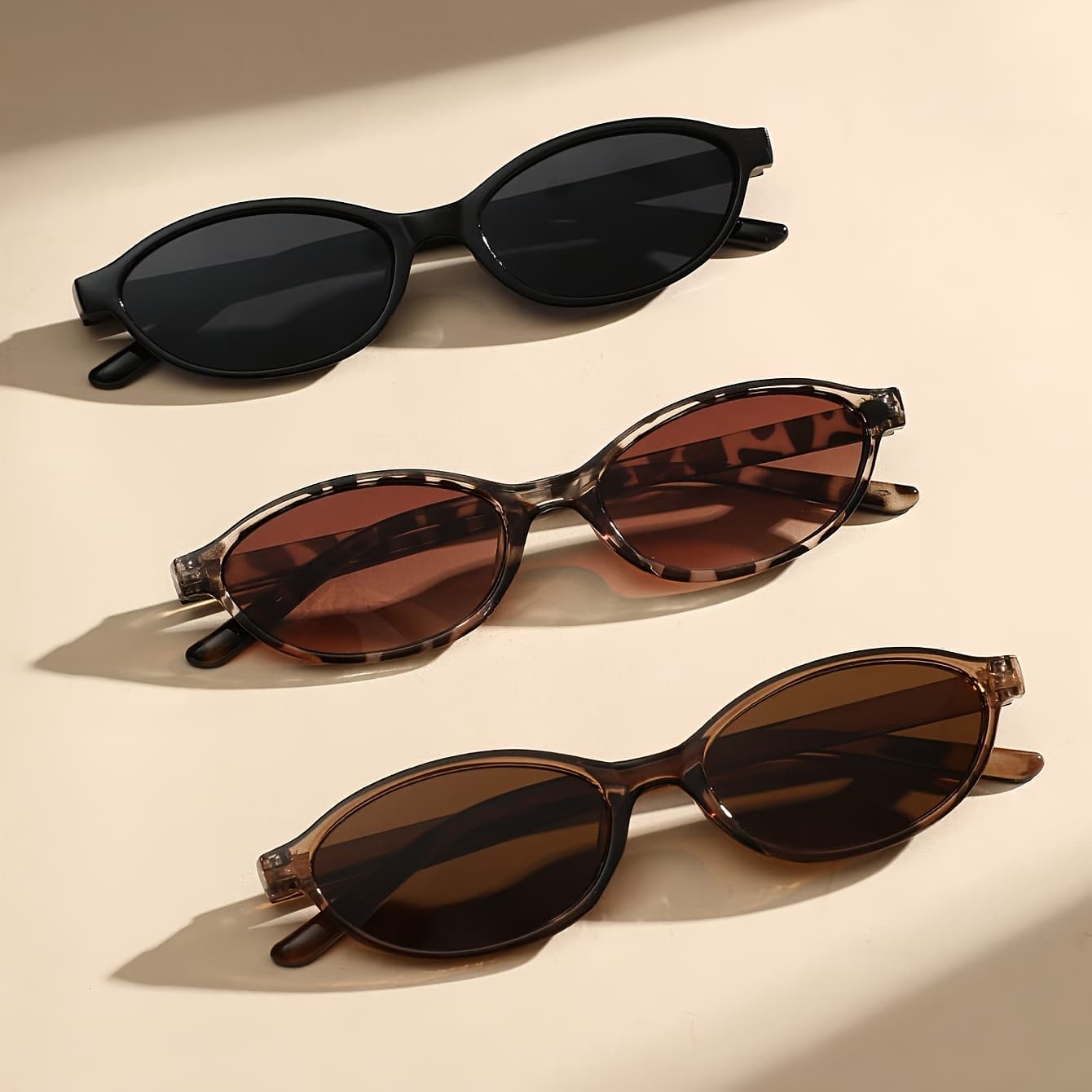TEMU 3pcs Unisex Basic Small Frame Decorative Glasses | Easy And Fashionable Design, Durable For Party And Shooting, High-quality Lenses, Polycarbonate Frame, Minimalist Style