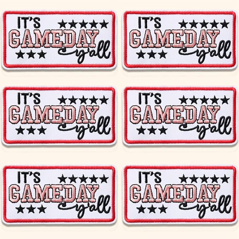 TEMU 6 Sets Of Embroidered Patches With The Letters " " Each, Suitable For Clothes, Bags, Hats, Diy Making, Etc