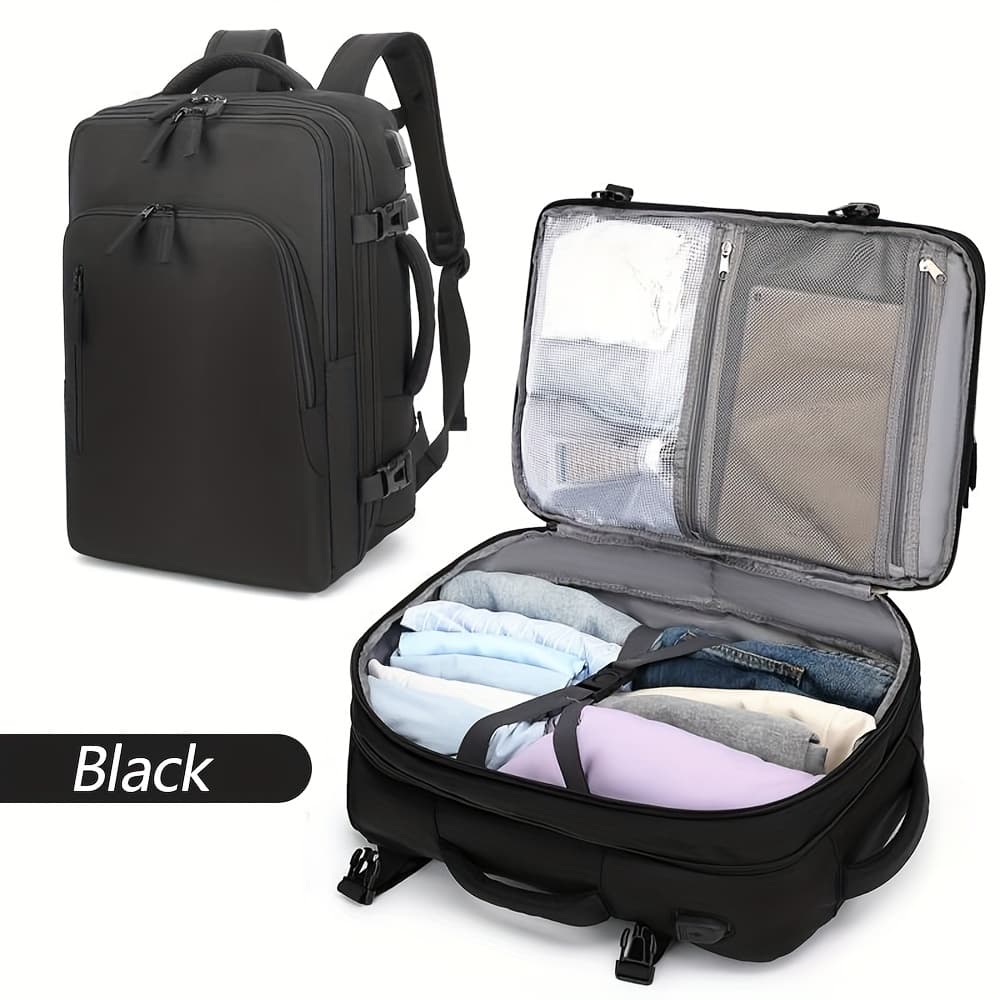 TEMU 1pc Women's Business Travel Backpack, Suitable For Hiking And Mountaineering Backpacks, Expandable To A Large Capacity Laptop Bag Of 35 (about 48 Centimeters High)