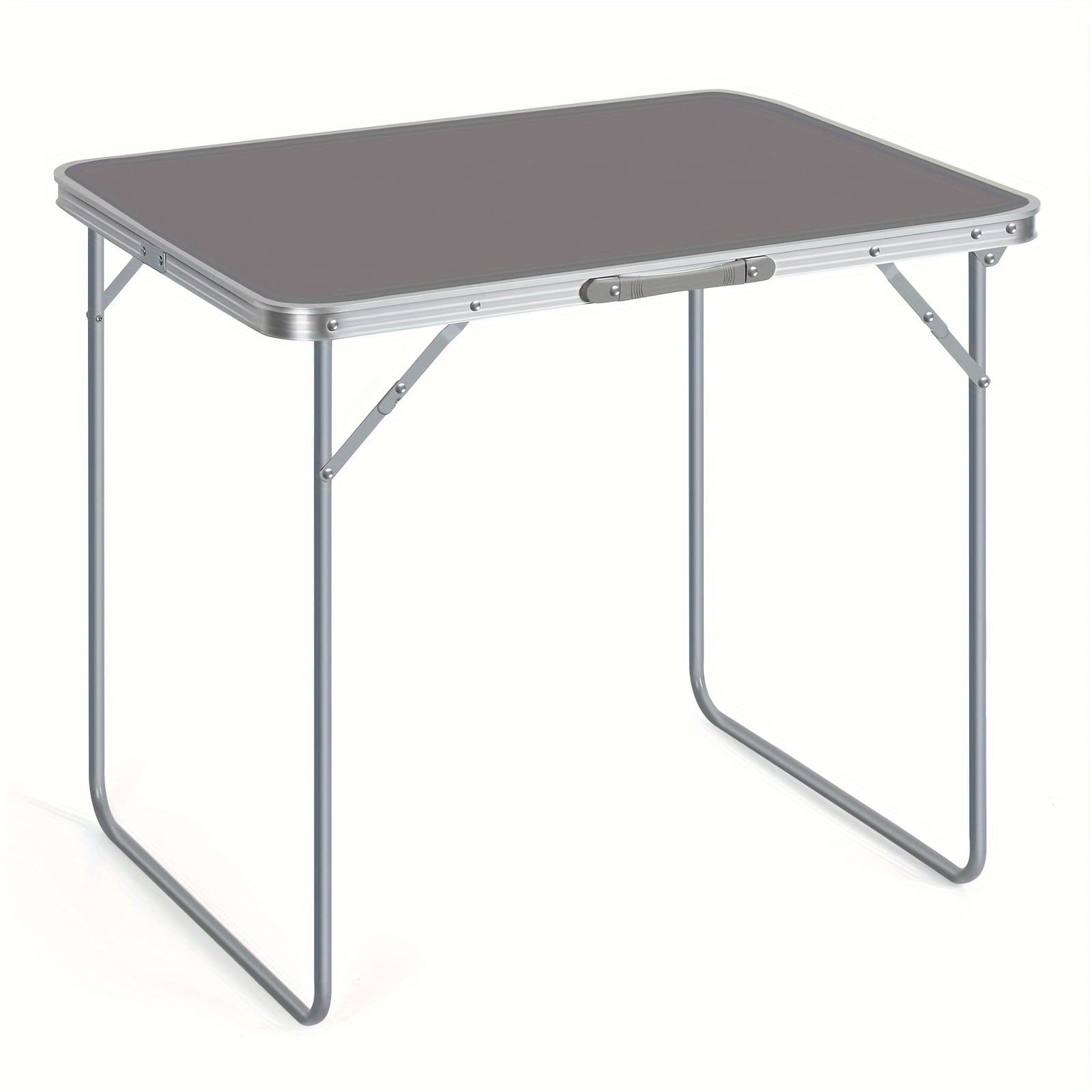 TEMU 1pc Portable Folding Table, Portable Folding Table, Folding Table, Outdoor Folding Table With Hand Handle, Small Desk, Picnic Table, Suitable For Indoor, Outdoor, Party, Camping, Beach, Office