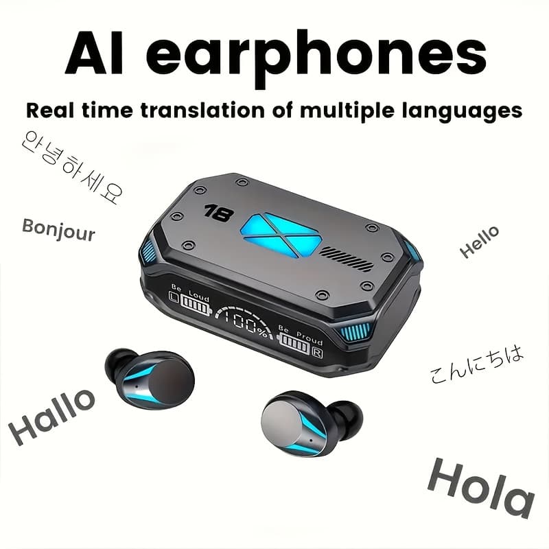 TEMU Ai Language Translator Earbuds, Real Time Translation Earbuds, 156 Languages Wireless Translator Device And Accents 8 Offline Language Translation, Translation Device For Travel