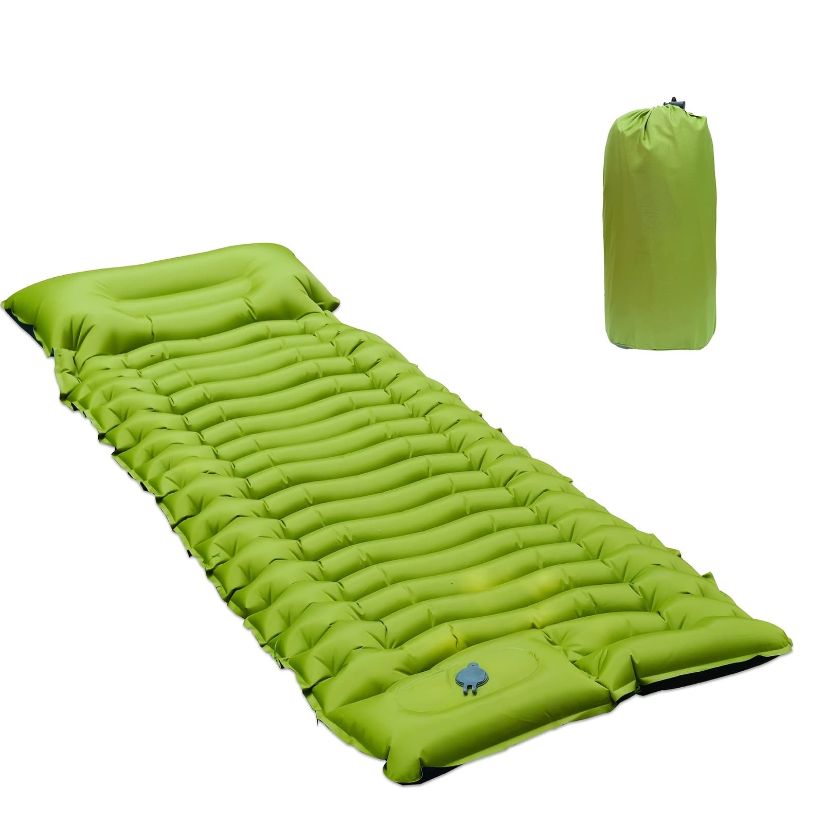 TEMU Pakicetus Foot-operated Inflatable Sleeping Pad Inflates Quickly, Features And A Non-slip Surface | Portable Camping Bed, Guest Bed, Suitable For Home And Travel | Made Of Durable Tpu Material