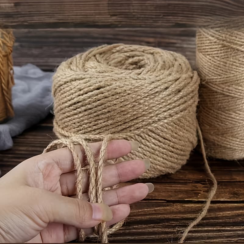 TEMU Natural - 787.4 Ft (20 M) X 3 Mm Thick Extra Long Handmade Jute Rope For Crafts, Gardening, Gift Wrapping And Home Decor, Art Decoration, Holiday Embellishments, Gift Wrapping
