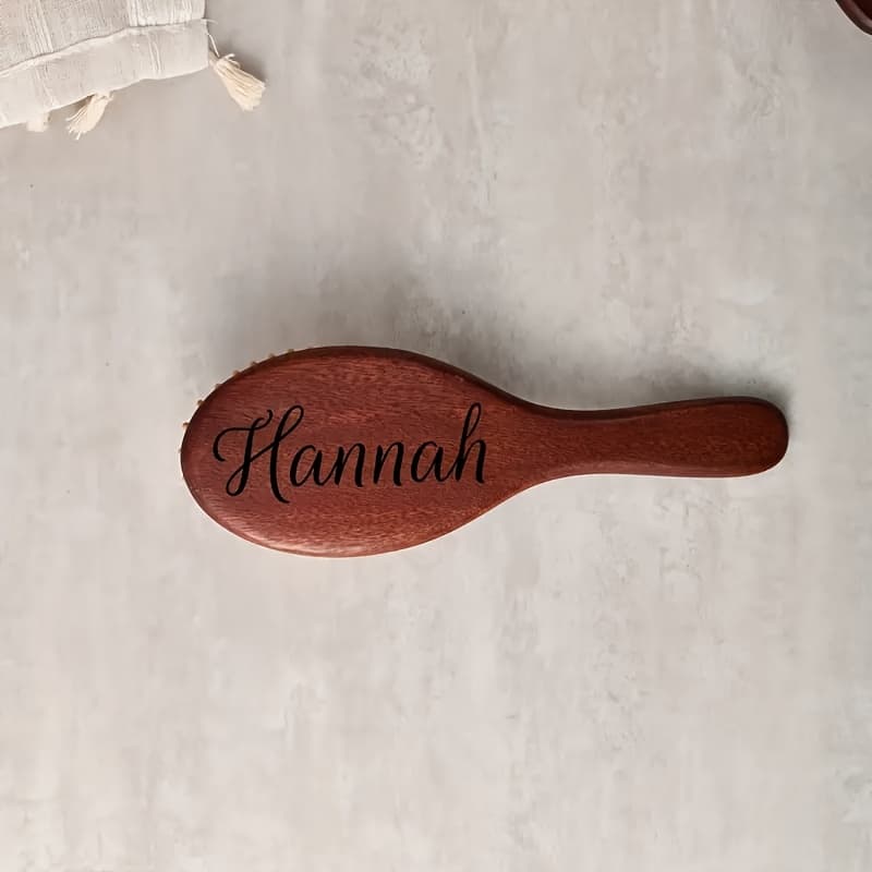 TEMU A Customizable Women's Home Hairbrush With Engraving, Massage Function, Anti-static , Volumizing, Hair Care, And Sandalwood Scent, And Air Cushion Design