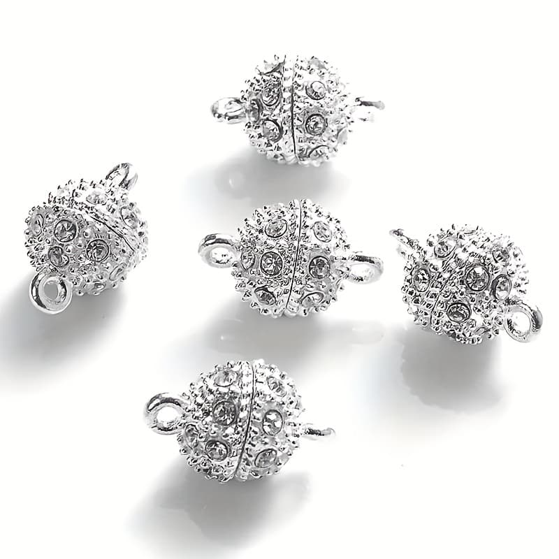 TEMU 5 Pairs Round Magnet Connecting Clasps Bead Pendant Couple Magnetic Clasps For Jewelry Bracelet 14x8mm