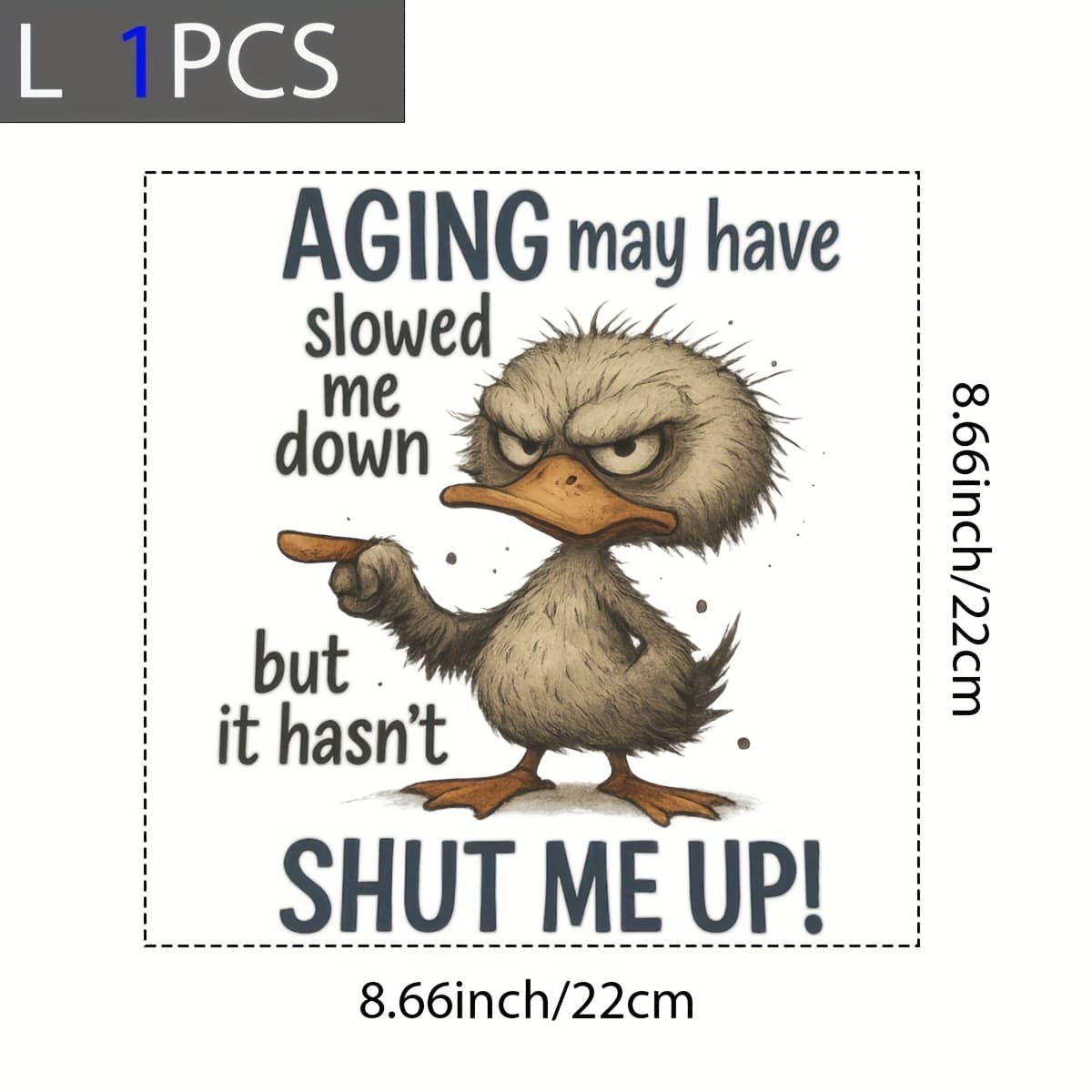 TEMU Dtf Heat Transfer Iron On Sticker, " Old, I'm Just ", Retro Duck