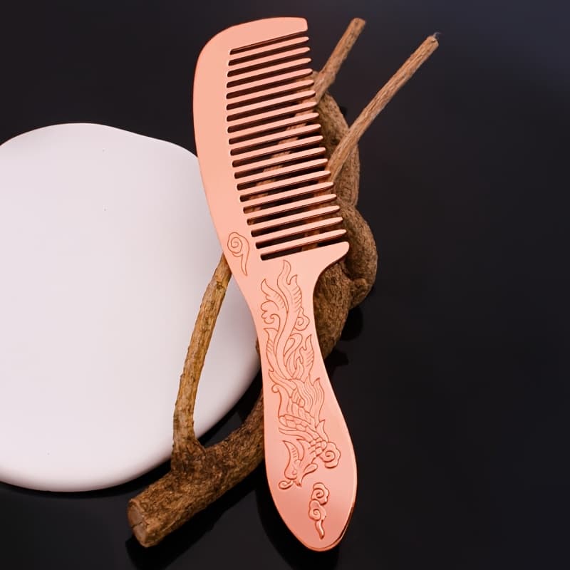 TEMU Purple Copper Material Comb, Pure Copper Brush Hair Styling Comb Suitable For Ordinary Hair, Massage Comb, Easy To Clean, Suitable For Travel Or Home Use, Universal For Men And Women