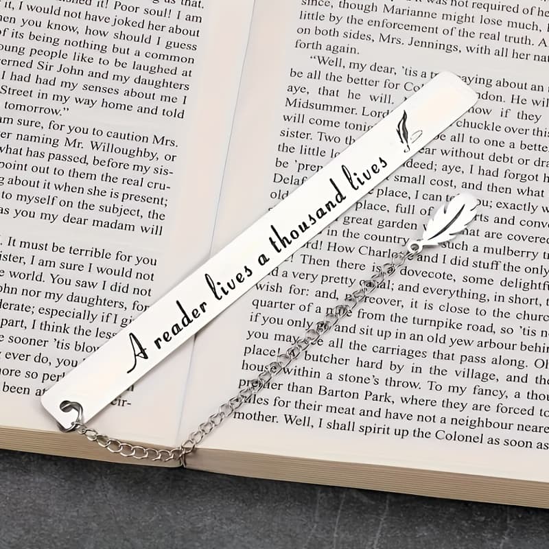 TEMU Lives A Bookmark - Stainless Steel Metal Book Page Holder For Readers, Bookworm Gift, Literary For Women Men, Birthday Christmas Gift For Book Lovers