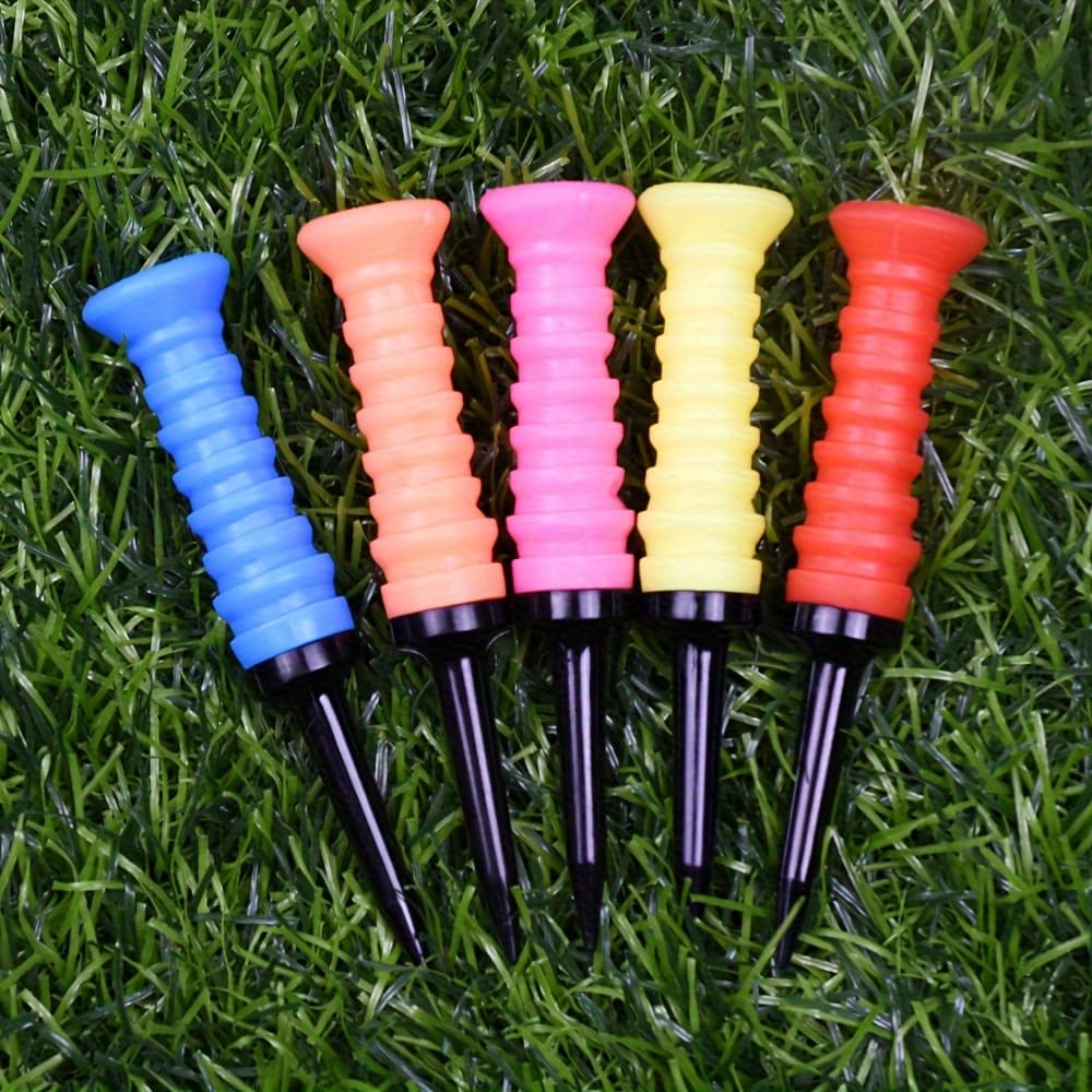 TEMU New Golf Tees, 5pcs In Assorted Colors Per Bag, Golf Elastic Tees That Won't Damage , Suitable For Iron And Wood Clubs