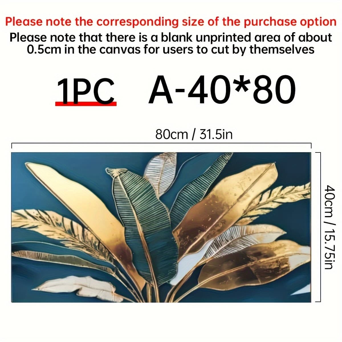 TEMU 1pc Gorgeous Canvas Painting, Golden Leaves Canvas Poster, Ideal Gift For Bedroom Living Room , Wall Art Decor, Room Decoration, House Decoration, No Frame