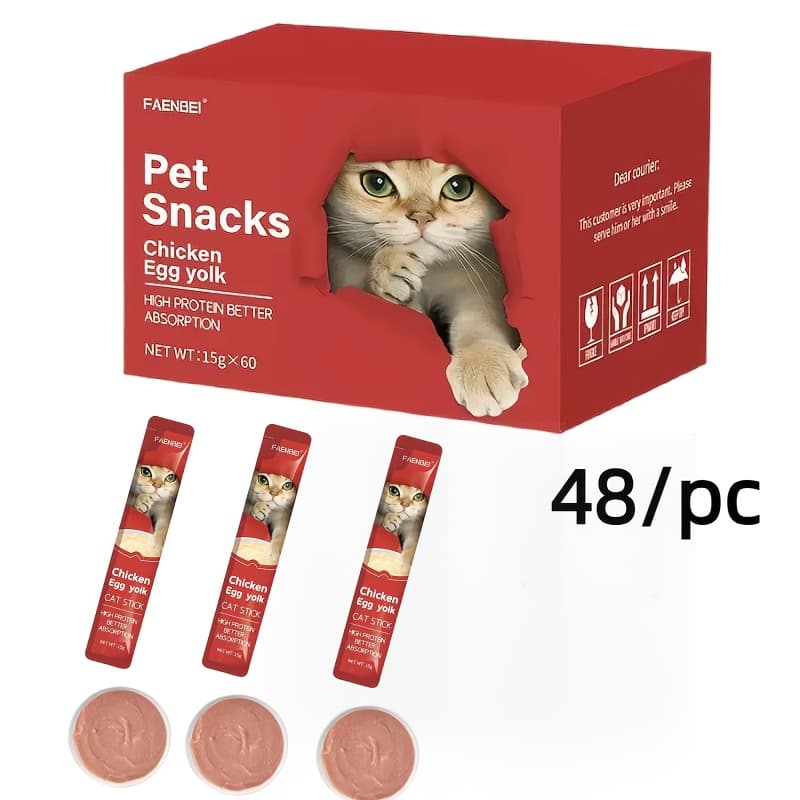 TEMU 24pcs/box Lickable Wet Cat Treats (12oz), Tuna Flavor, Flavor Cat Treats, Puree Snacks For Cats