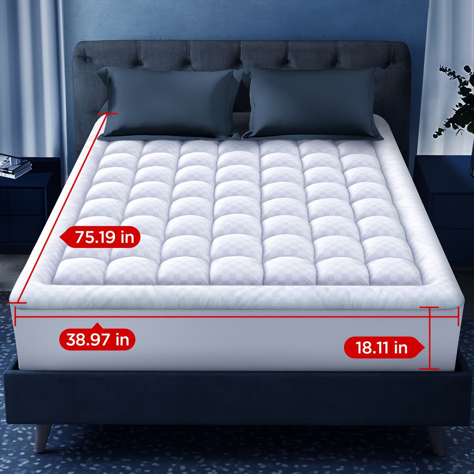 TEMU Novted Memory Foam Mattress Extra Large, Super Comfortable Mattress Cover, Breathable Soft Microfiber Protective Pad, Noiseless Mattress Cover, 8-21 Inch Deep Pocket,, Decorations For Home