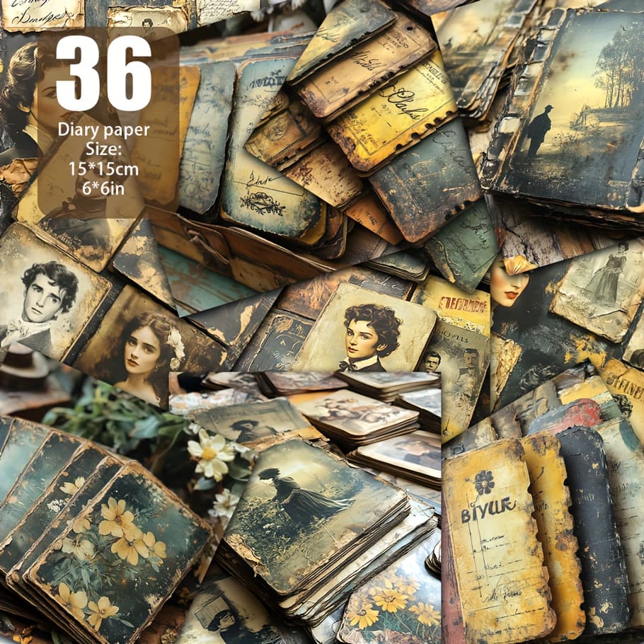 TEMU 36 Vintage Letter And Postcard Pattern Paper Sheets - Perfect For Journaling, Diy Crafts, And Office Supplies