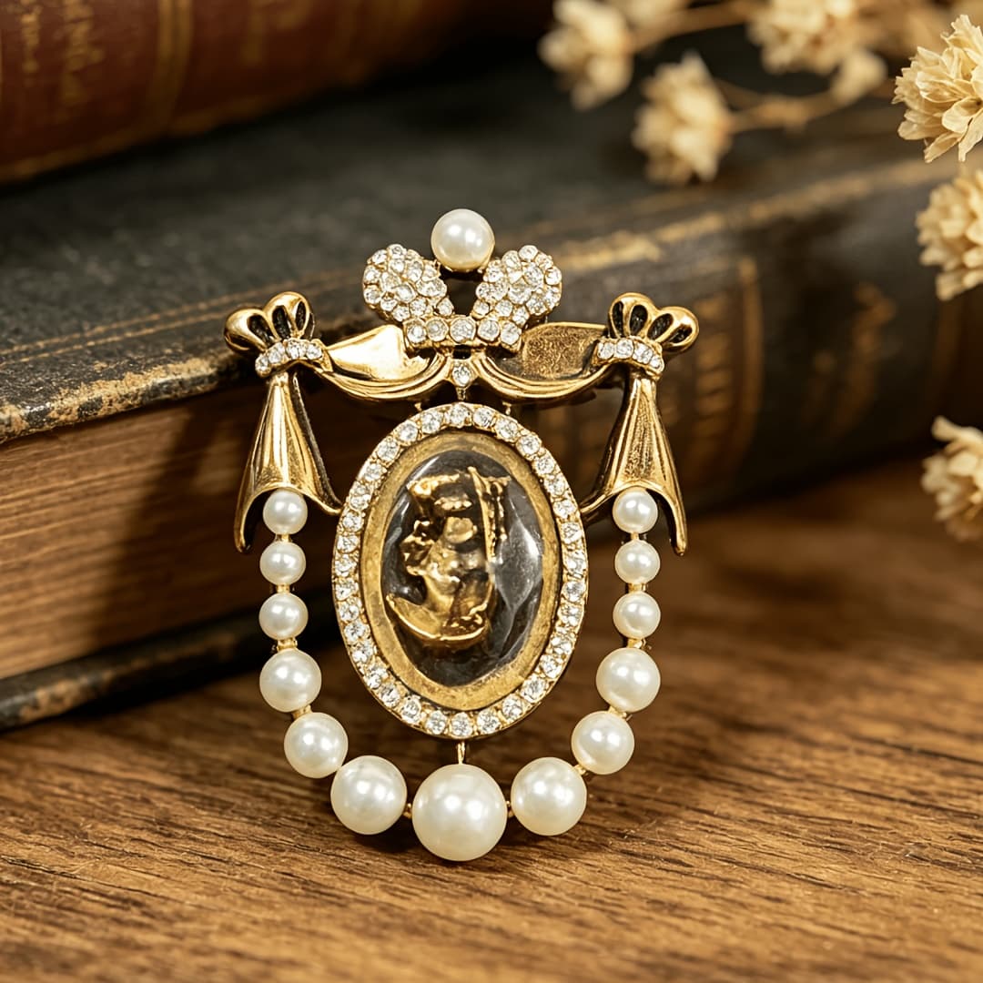 TEMU Vintage Court Romantic Brooch Women's Corsage Accessory Baroque Pin Gift