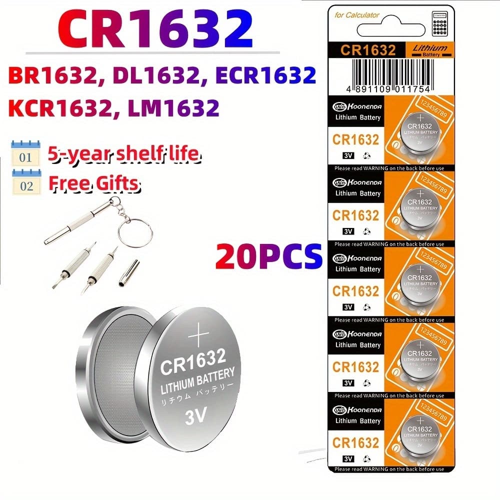 TEMU Battery Cr1632 3v 125mah For Car Keys, Non-rechargeable