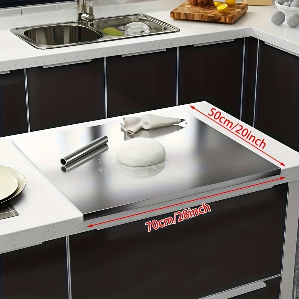 TEMU Oversized Stainless Steel Cutting Board, Ideal For Baking And , A Must-have Kitchen Item