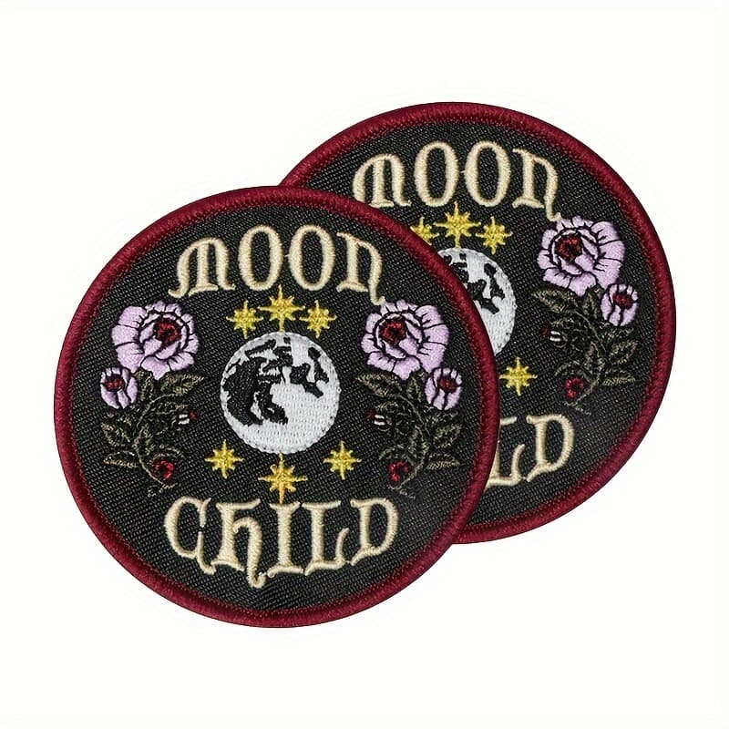 TEMU 1pc Moon Embroidered Iron-on Patch For Jeans, Jacket, Hat, And Bags