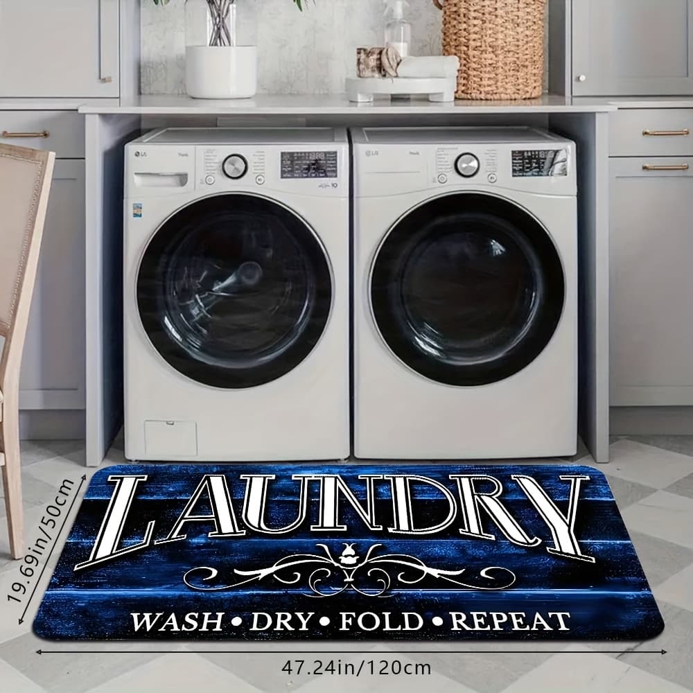 TEMU 1pc Huaji Modern Blue - Luxury Rectangular Suitable For Bedroom, Living Room, Hallway - Machine-washable Soft Adhesive Backing, &, Blue Color Contemporary Decor