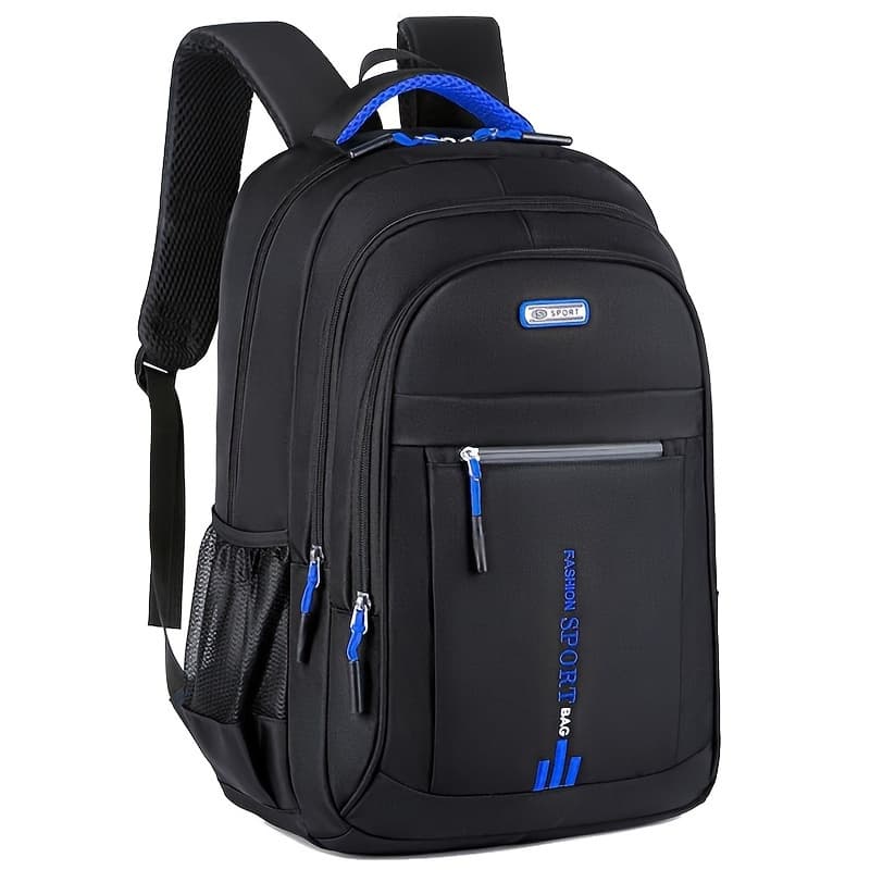 TEMU Women's Backpack - Large Capacity Women's Travel And Business Laptop Bag - Stylish Black Nylon With Adjustable Straps, Multiple Compartments, And Tablet Pocket, Featuring A Casual