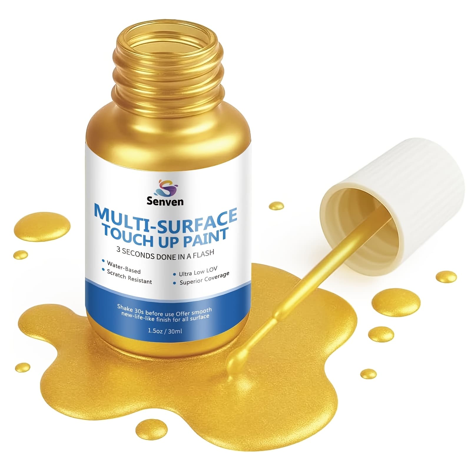 TEMU High Gloss Liquid Paint Suitable For Including Metal, Wood, Plastic, Canvas, Appliances, And Furniture. Ideal For Scratch Repairs And , In A 30ml/1.5oz Fast-drying Acrylic Metallic End
