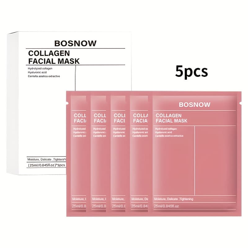 TEMU 5pcs Effect Collagen Mask Set, Hydrates And Locks In Moisture, The Of Dark Spots And Wrinkles, Suitable For Dry, , And Sagging Skin, Tightens Skin, Skincare, When Used Before Bedtime