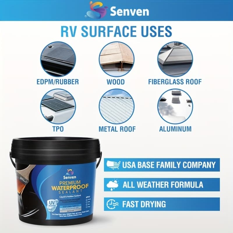TEMU Professional-grade Waterproof Sealant - 32oz Uv-resistant & Elastic Formula For Roof/concrete/rv/boat Leaks | Crack Filler For Masonry & Vacation Homes Indoor/outdoor Use