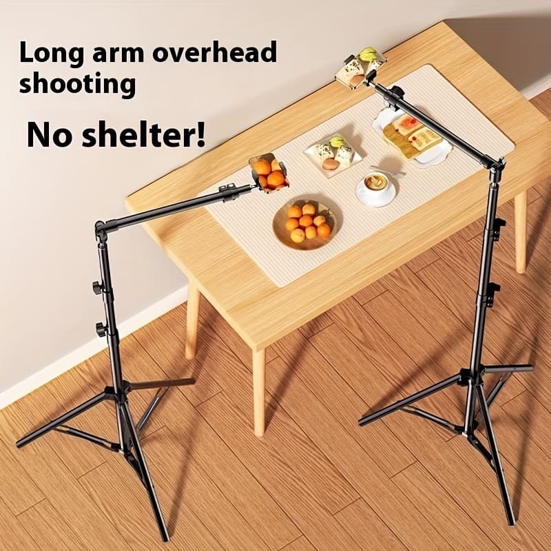 TEMU Adjustable 70 Inch Tripod! Suitable For Mobile Phones, Retractable Attachment Arm, Suitable For Live Streaming, Recording, Cooking, Painting And Food Photography