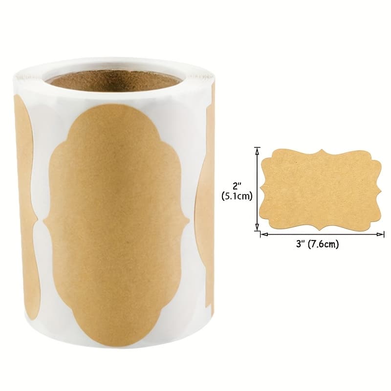 TEMU 200pcs 2*3in 4 Kinds Of Shapes Paper Spice Jam Handwrite Label Stickers Multifunctional Decorative Marking Stickers Removable Spice Labels, Refrigerator Jam Labels