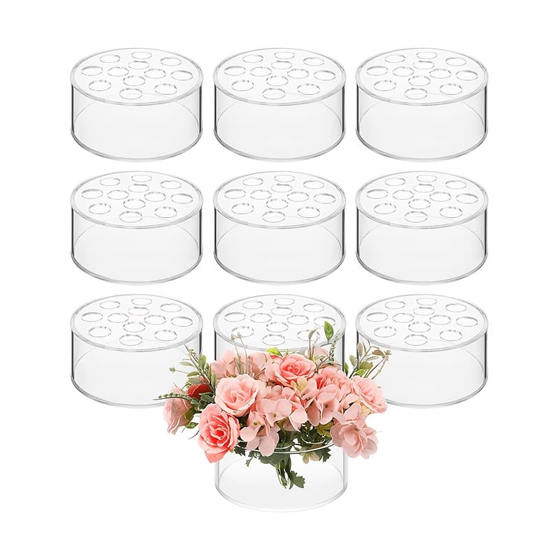 TEMU 12 Hole Acrylic Vase, 2.55 Inches High With Holes, Decorating Wedding Tables, Family Birthdays, And Parties