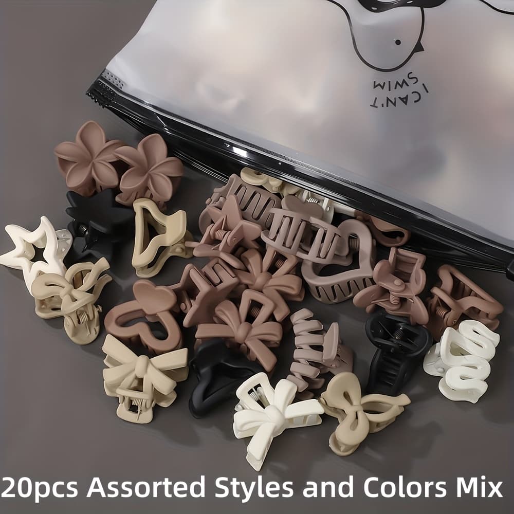 TEMU 20/40pcs Mini Hair Claw Clip Set, -inch Small Hair Clips For Women, Colors And Styles Random, Cute Miniature Hair Claws, Suitable For Fine Hair, Non-slip Hair Accessories