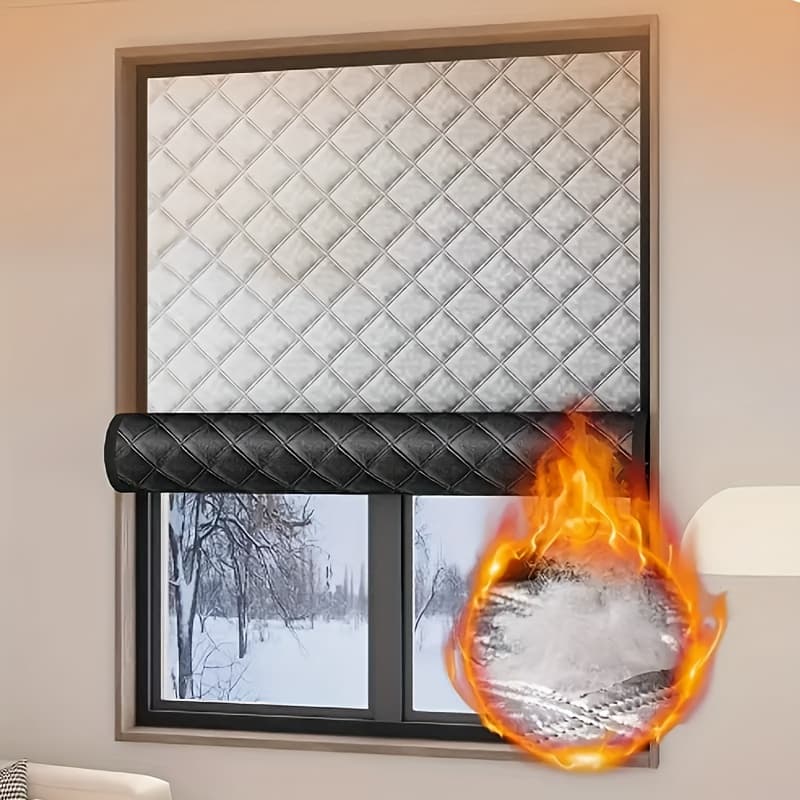 TEMU Winter Aluminum Window Insulation Kit - , No Drilling Required, Insulation, Windproof And Uv Protection Film