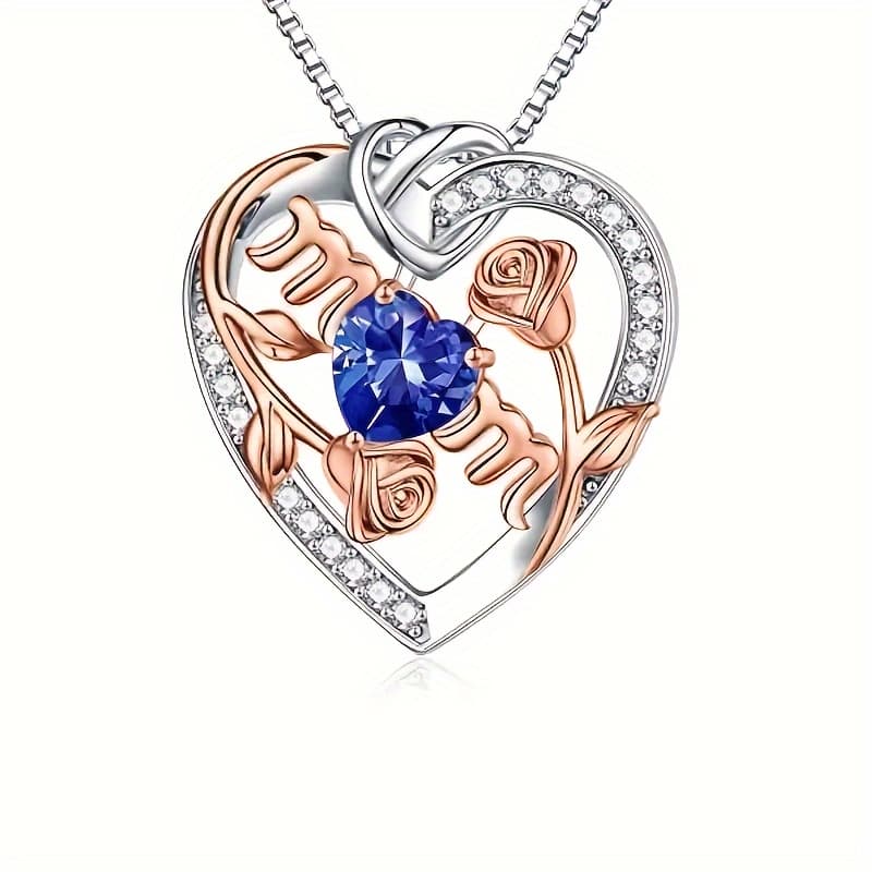 TEMU Day Gift For Momheart Rose Necklacebirthday Gift For Girlfriend Wife Momanniversary Giftholiday Party Gift