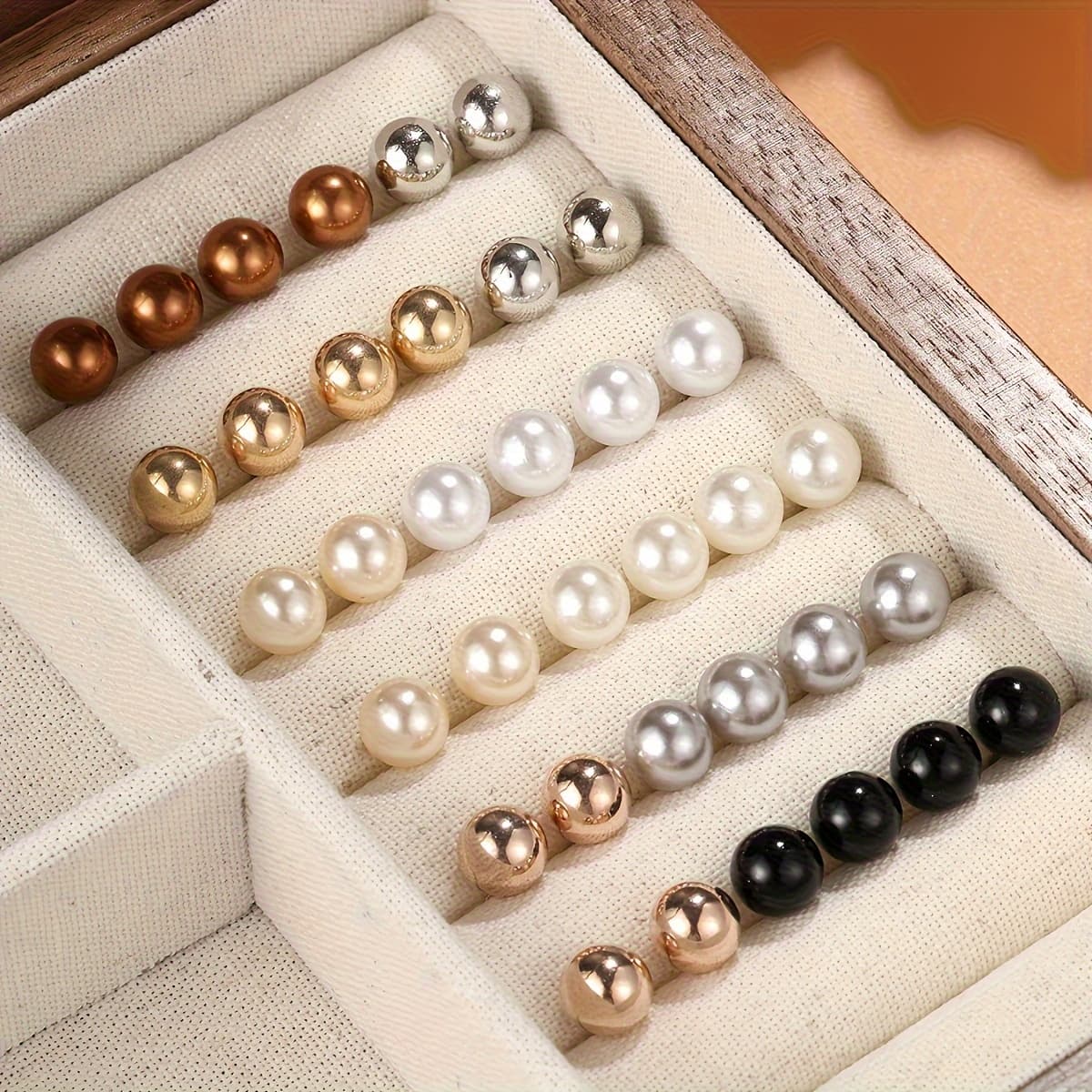 TEMU Set Of 36 Stylish And Easy Pearl Earrings For Women And Men, Perfect For Daily Wear In Autumn And Winter, Suitable For Parties, Vacations, Dates, And Holiday Gifts (without Box)