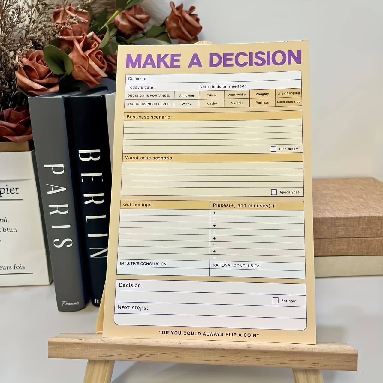 TEMU Make A Decision Notepads: Make Fast With The Decision-making Pad - Your Helper, 52 Pages, 6x9 Inch (22.86 X 15.24 Cm)