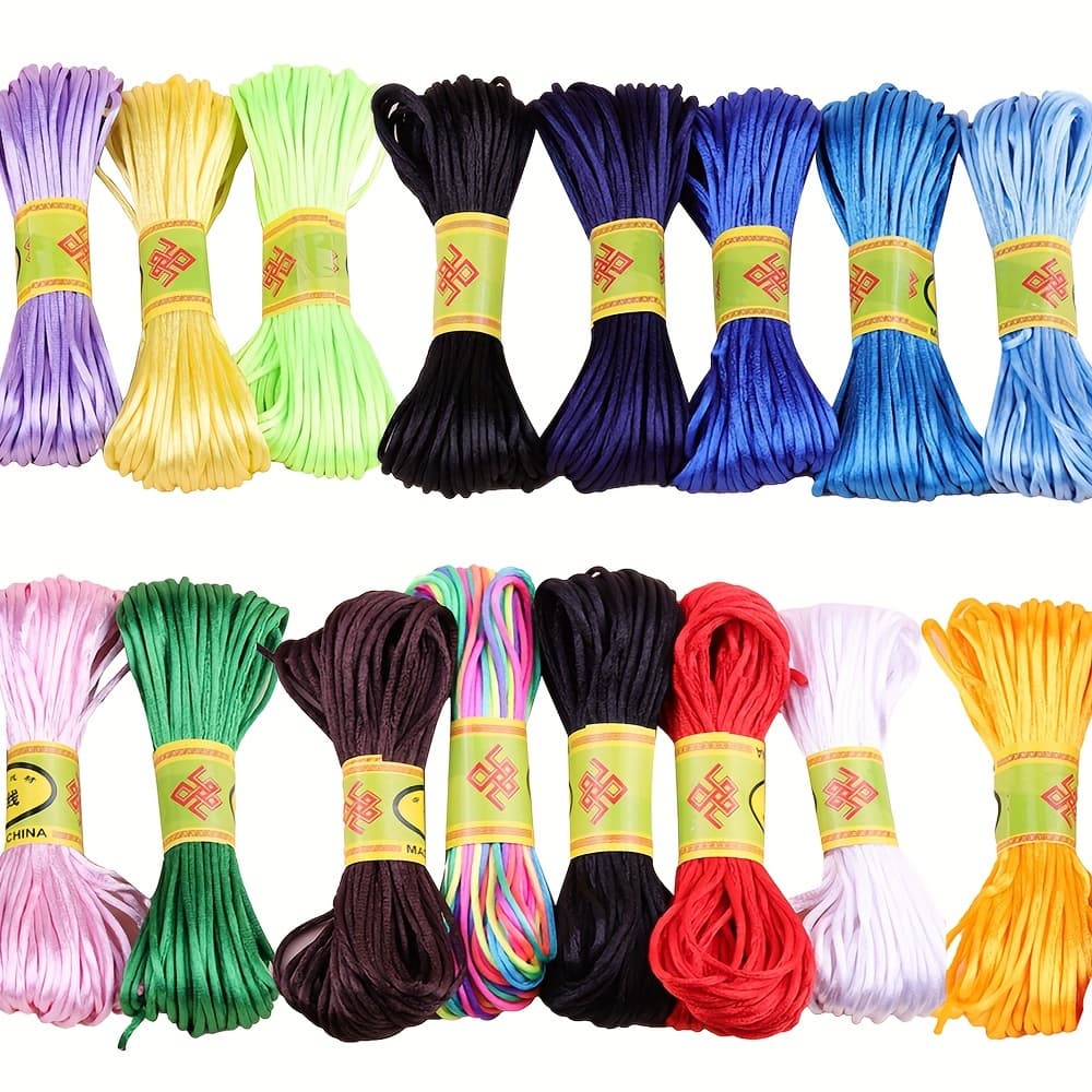 TEMU 16 Bundles Of 16-color, Hand-made Diy Thread For Bracelets, Necklaces, And Bracelets To Weave Decorative Jewelry For Making Craft Supplies