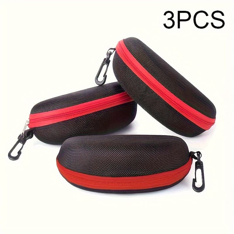 TEMU 3pcs Glasses Storage Box, Portable Box, Zippered Eyeglass Pouch Solid For Men And Women
