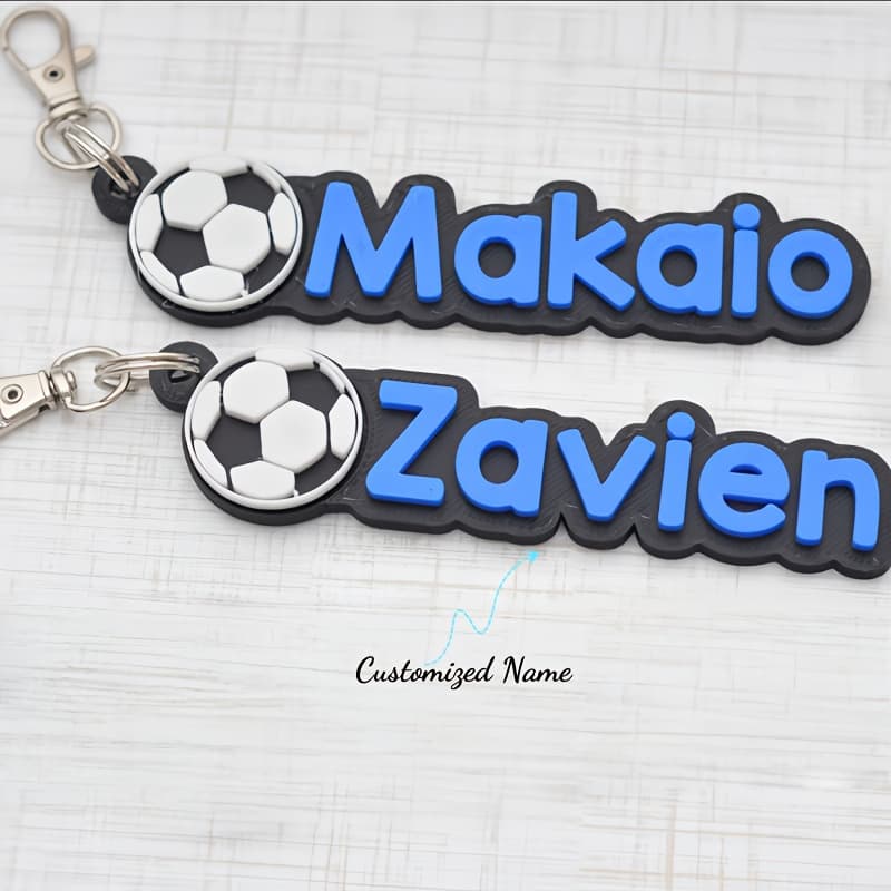 TEMU 2d Flat, Personalized Custom Name Keychain Soccer Themed Acrylic Tag With Metallic Finish For Bag Charm Valentines Mothers Day Memorial Gift Fashion Accessory Birthday Present High Quality