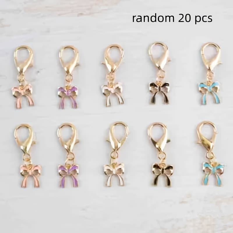 TEMU Random 20pcs Beautiful Bow Keychain Pendant Set For Decorating Bags, Keychains, Suitable For Party Additions, The For Gifts For Women