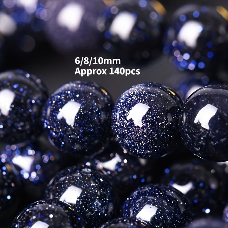 TEMU 3 Strands Sandstone Stone Round Loose Beads For Jewelry Making Charm Bracelet 6/8/10mm