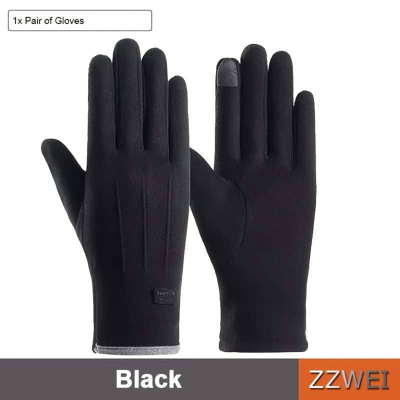 TEMU [thermal Touchscreen Gloves] 2pcs Women's Thermal Fleece-lined Gloves | Touchscreen Compatible, Elastic Warm Winter Gloves For Cycling, Driving, Outdoor Activities - Machine Washable, Durable,
