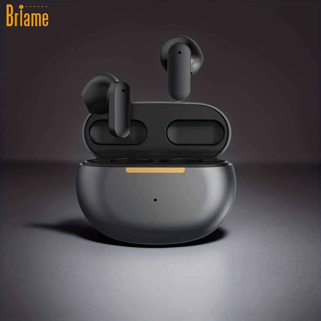 TEMU Briame Tws True Wireless Stereo Headset/earbuds - Low Latency Gaming, Enc Noise Reduction, Hifi , Wireless Compatible, Touch Control, Long With Case, For /iphone, Compatible With Pc
