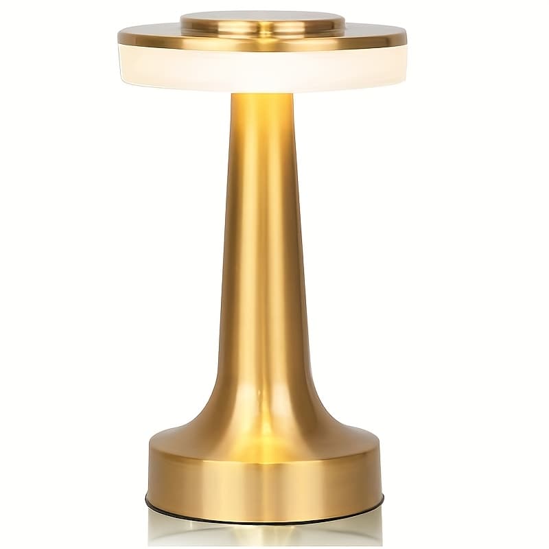 TEMU Elegant At : 1pc Of 3-level Touch Dimming Led Desk Lamp, Usb Rechargeable Metal Lamp, The Romantic Atmosphere Of The Bedside And Dining Room