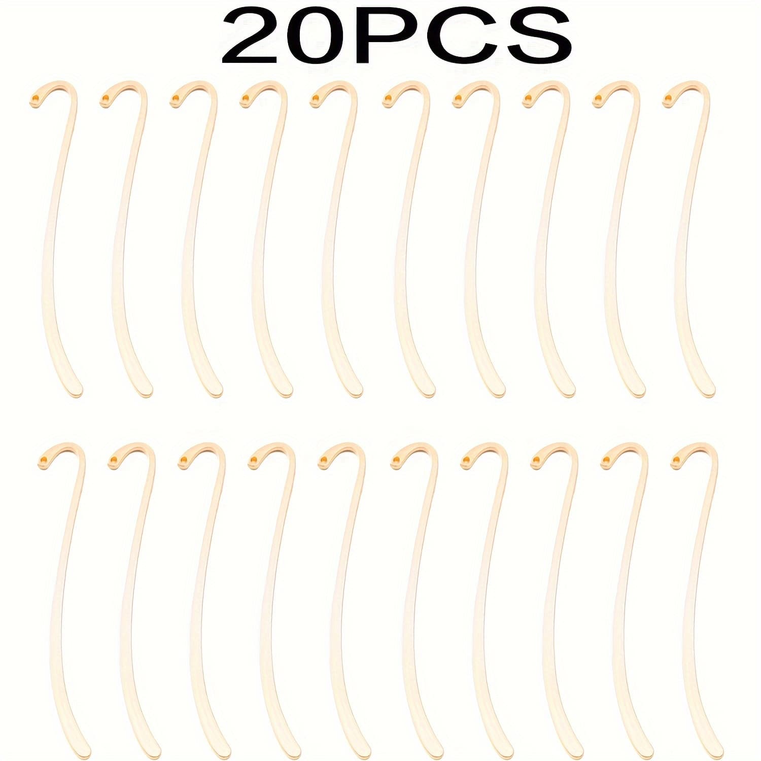 TEMU 20pcs Silvery Plated Smooth Bookmark Charms - Silvery, Antique Bronze, Golden , Great For Jewelry Making And Hook Bookmarks!
