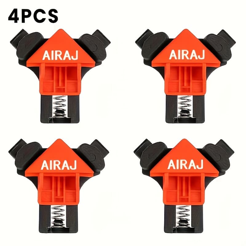 TEMU 4pcs Airaj Corner Clamp | 90 Degree Right Angle, Adjustable Spring Loaded Wood Clamps For Woodworking, Cabinets, Photo Framing, Crafting | Material: Plastic