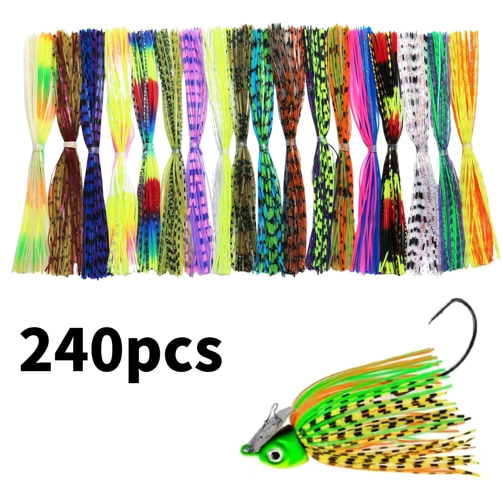 TEMU 240pcs Fly Tying Materials, Colorful Fishing Diy Fishing Accessory, Mixed Color , Fly Tying Supplies For Spinnerbait, , Wire Bait, Jig Lures