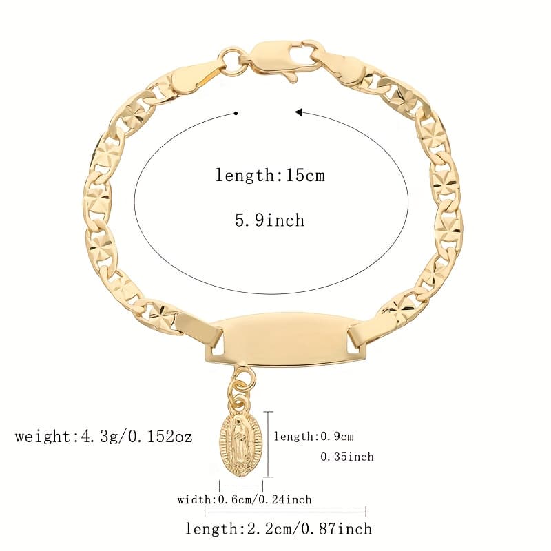 TEMU Fashion 15cm Pendant Handcrafted Engraved Necklace Women's Small Bracelet