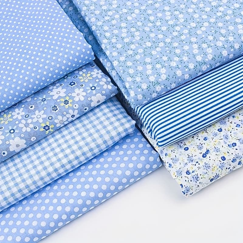 TEMU 7pcs Floral Fabric Bundles, 25x25cm/9.8x9.8in, Pre-cut Craft Fabric – Suitable For Crafting And Sewing, Quilting, Home Decor, Dolls, Quilts, Pillow Covers, Scrapbooking, Etc. Hand Wash