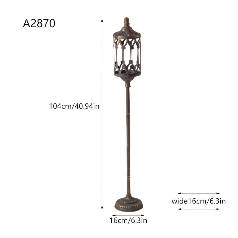 TEMU 1pc Vintage Pillar Candle Holders Moroccan Wrought Iron Hurricane Candle Holder Ornate Centerpiece For Mantlepiece Decorations, Candlestick Holders For Table Living Room Balcony Garden